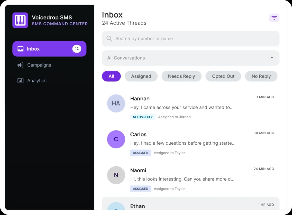 One inbox for every reply your campaigns generate